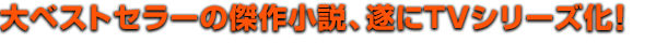 大ベストセラーの傑作小説、遂にTVシリーズ化！